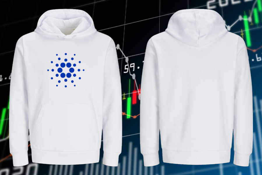 White Premium Hoodie for Cardano crypto fans worldwide!