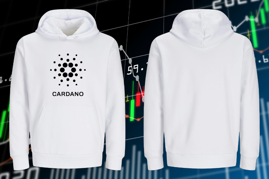 White ADA hoodie for real blockchain believers! Real Crypto merch worldwide!