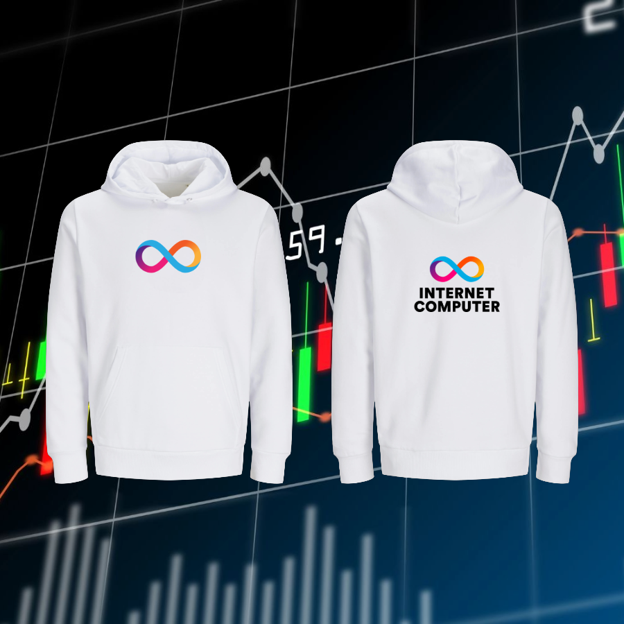 internet computer white hoodie for blockchain users!